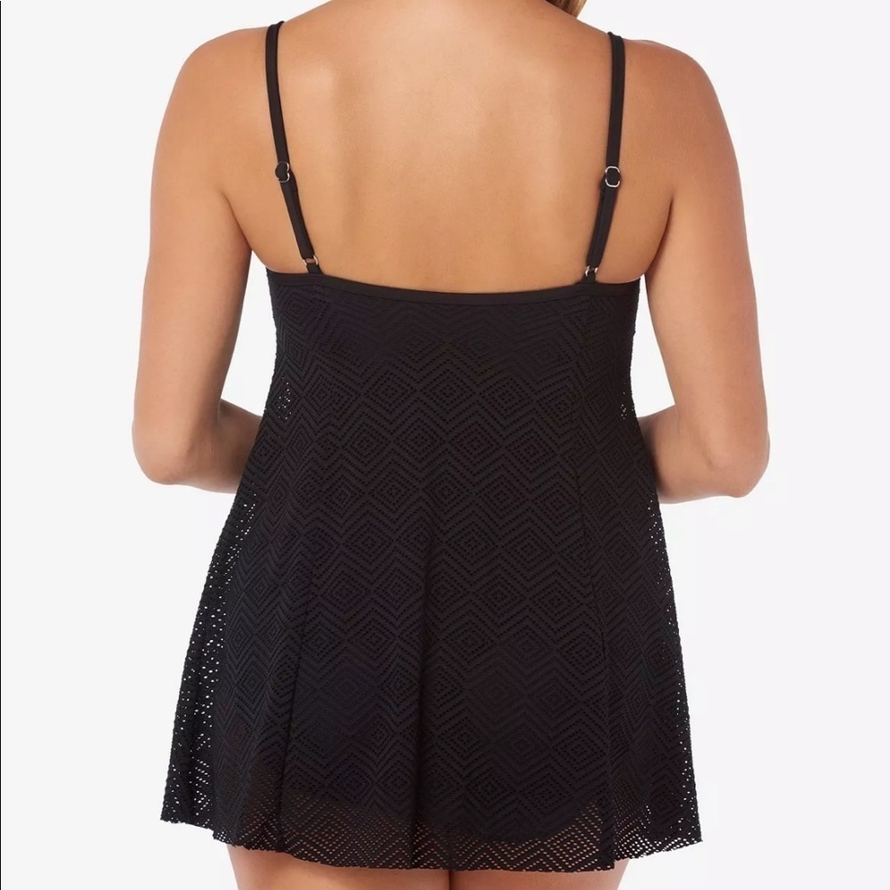 SWIM Solutions Crochet Tummy-Control Swimdress - Picture 2 of 5